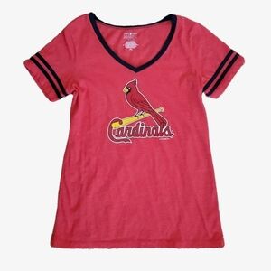 Stl St. Louis Cardinals Baseball T-shirt Tee MLB V Neck Short Sleeved